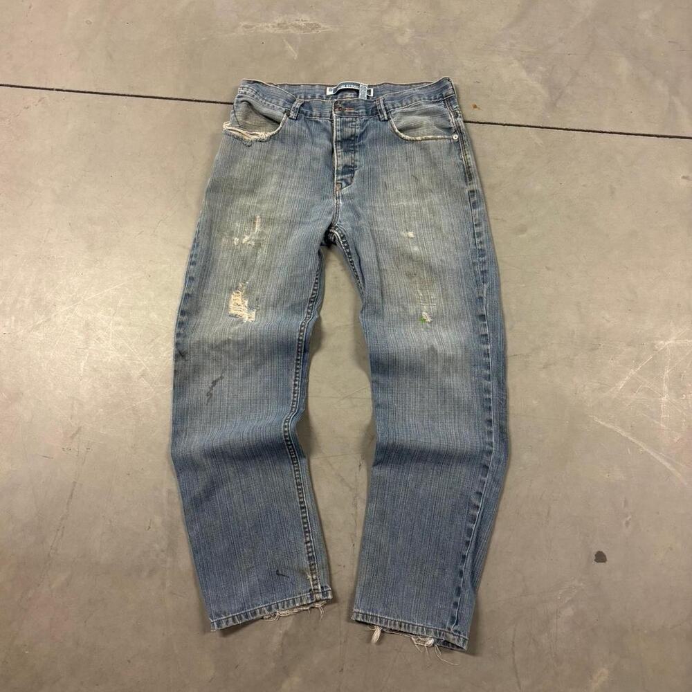 y2k vintage GAP slim straight distressed jeans